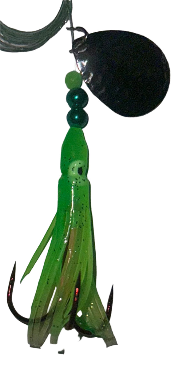 RTF 4.5" Glow Eye Hoochie Dodger Kit - 2 Pack Sunrise Splash UV Dodger For Trout & Kokanee Salmon Fishing Tackle