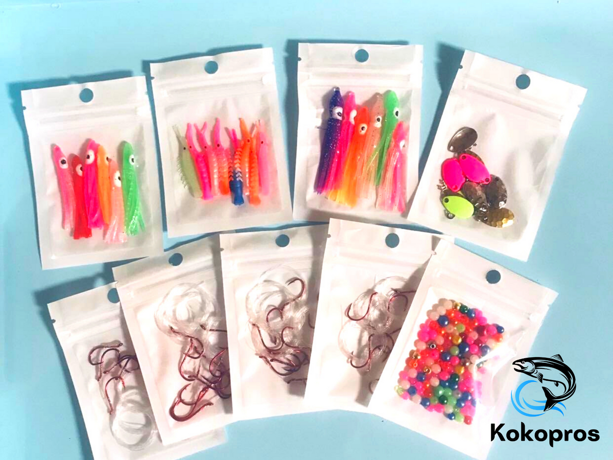 Kits - Luminous 6cm Squid DIY Starter Hoochie Kit -(2 each of our