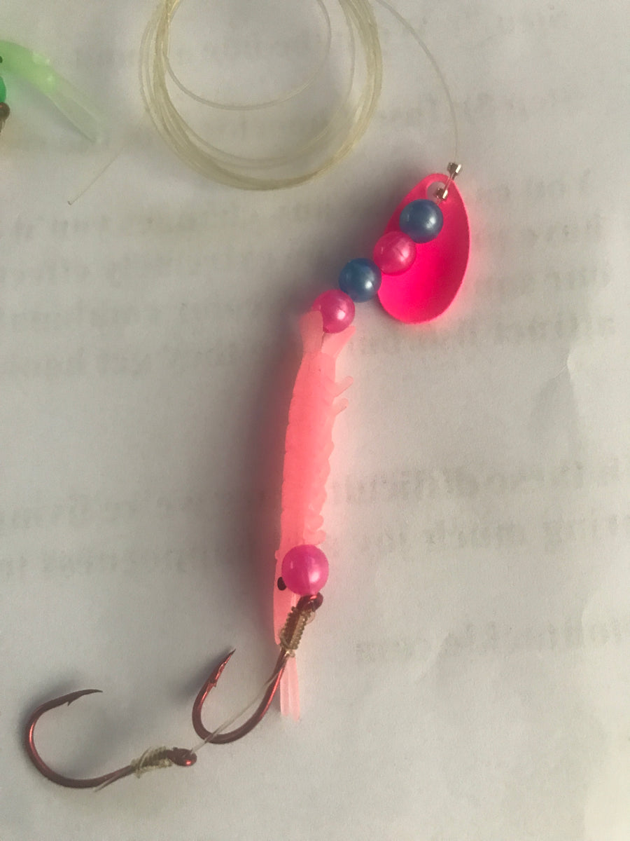 Shrimp - KOKOPROS Luminous Micro Shrimp #12- Lt Pink with Pink Spinner Blade