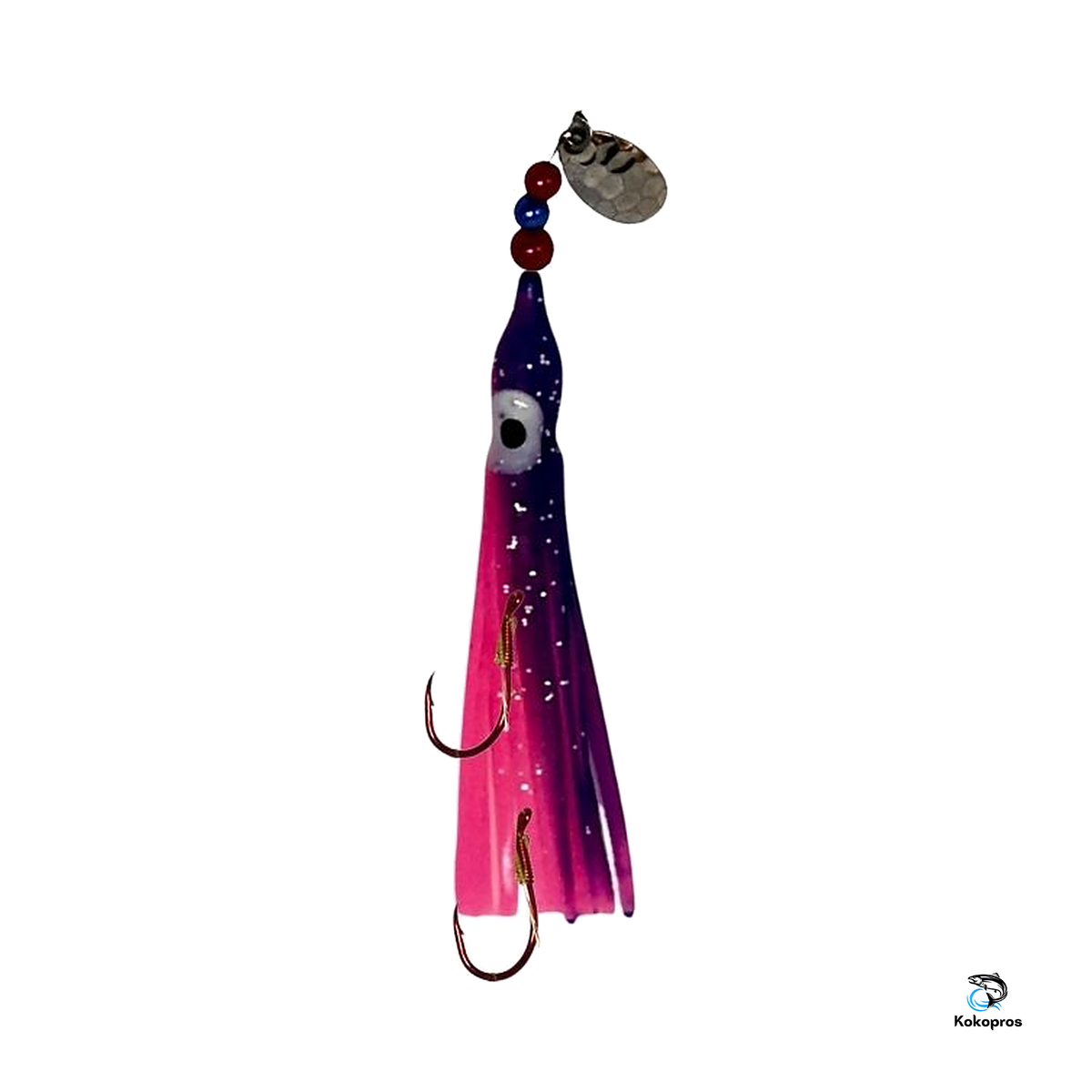 KOKOPROS® Pink and Purple luminous octopus hoochie 6 cm close-up