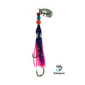 KOKOPROS® Purple and Pink #6 luminous octopus hoochie, 6 cm, nickel spinner blade