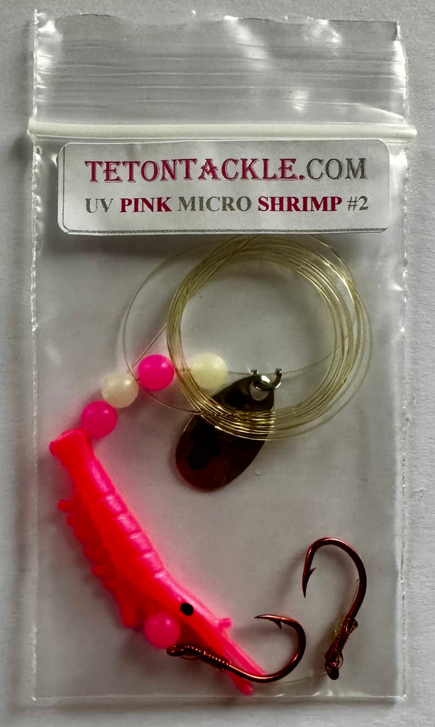 Shrimp - UV Micro Shrimp #02 Hot Pink with Nickel Spinner Blade