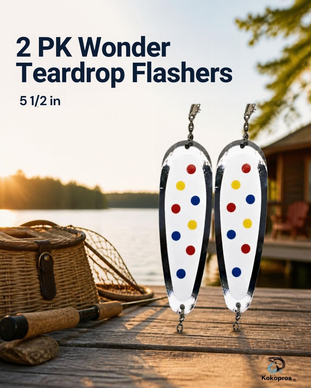 KOKOPROS® Wonder finished teardrop flashers, 5 1/2-inch, 2-pack, lifestyle scene, alternate view