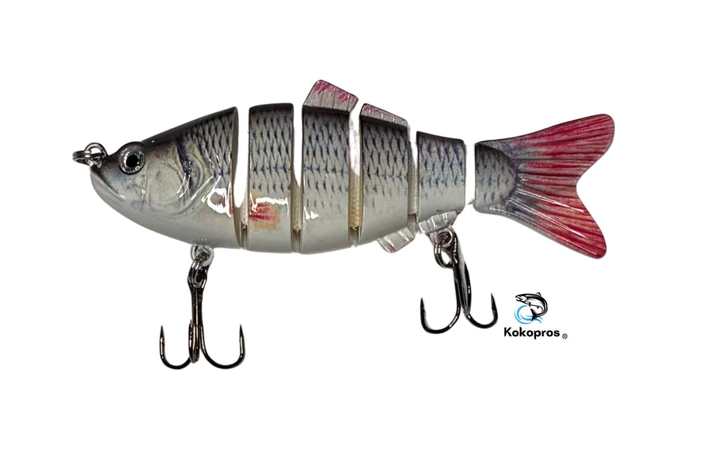 KOKOPROS® multicolor jointed minnow bass lures, 5-pack with case, alternate view 2