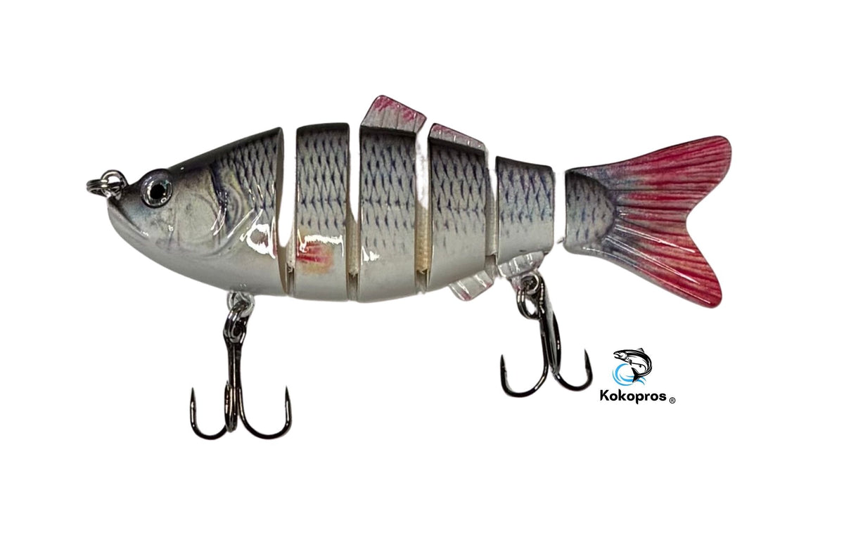 KOKOPROS® multicolor jointed minnow bass lures, 5-pack with case, alternate view 2