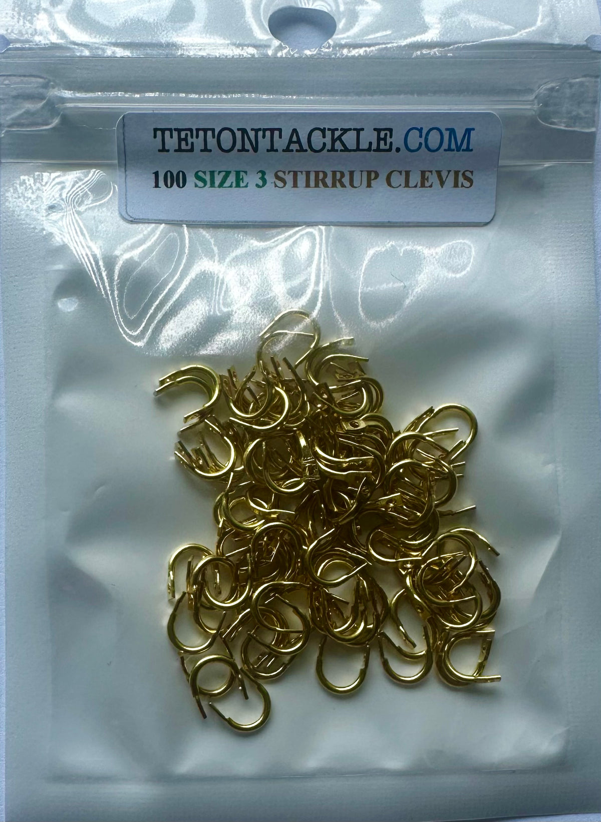 Clevis -KOKOPROS® Size 3 *Gold Stirrup Clevis (100-Pack)