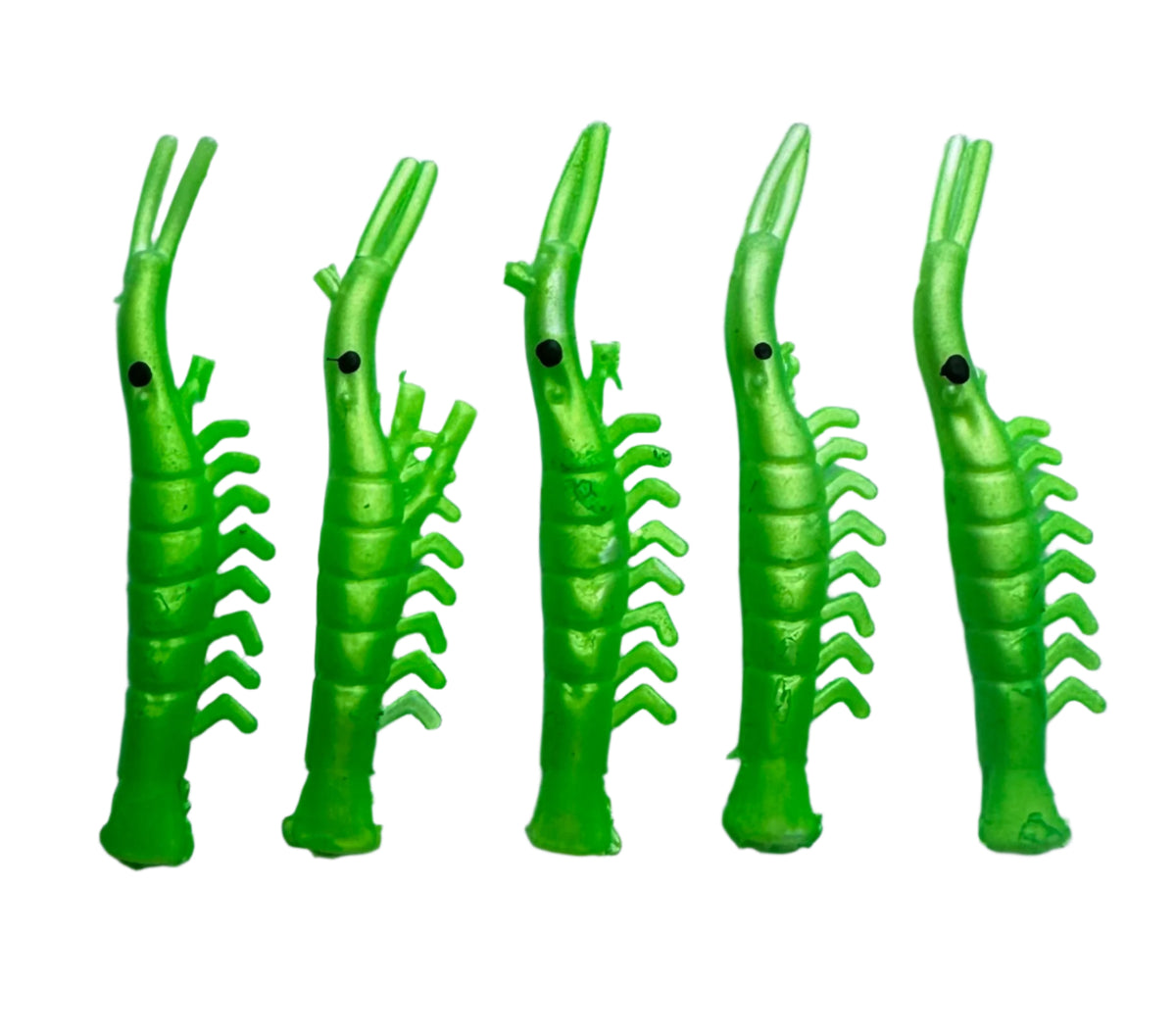 KOKOPROS® UV dyed kokanee shrimp #10, bright green, 4.5 cm, 5-pack, alternate view
