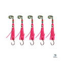 KOKOPROS® Hot Pink luminous octopus hoochies, 6 cm, 5-pack
