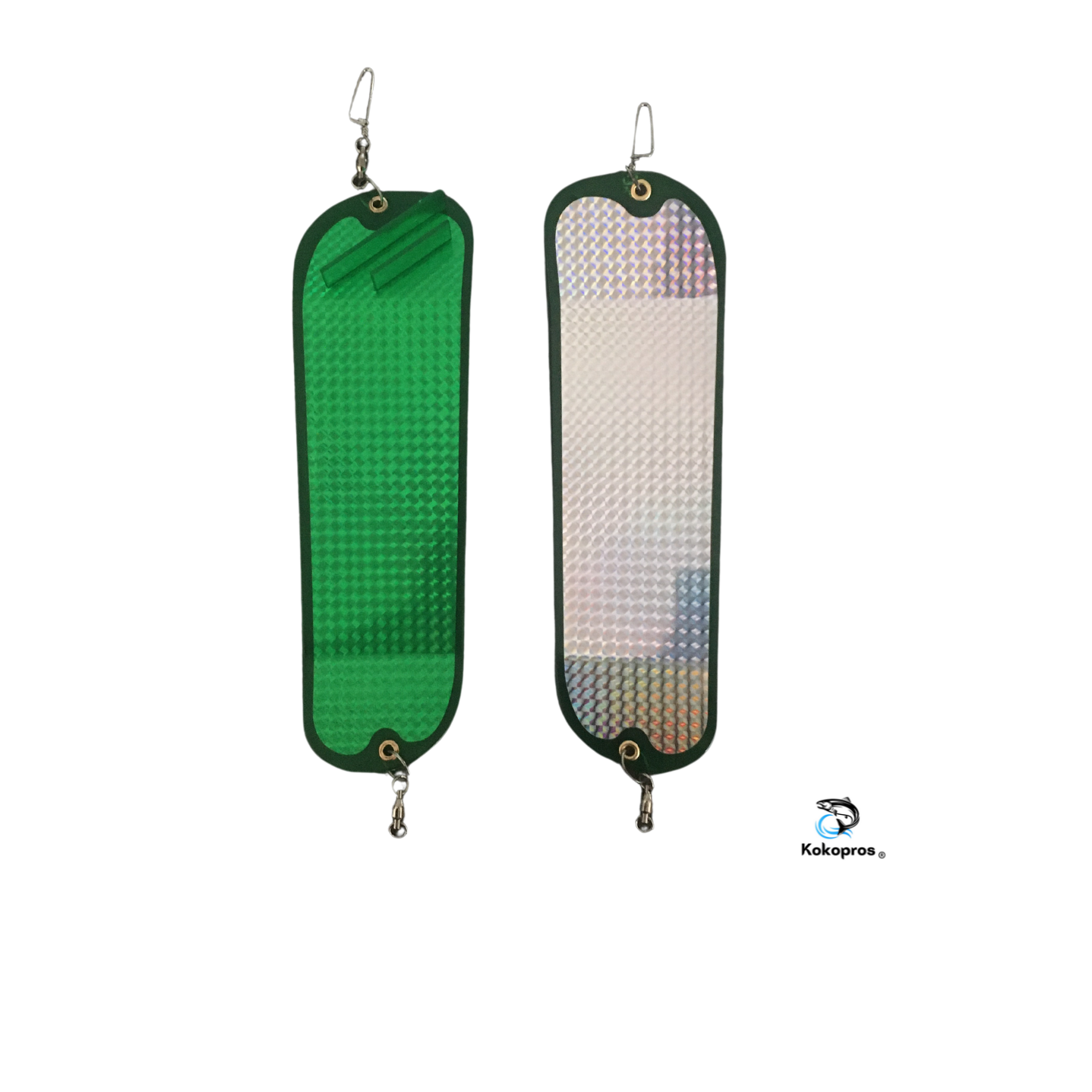 KOKOPROS®  11” Green Machine 360 Salmon Flashers  (2PK) Includes 360° Rotation Fins - Heavy Duty Hardware - Great for Salmon and Trout - Easy to Use