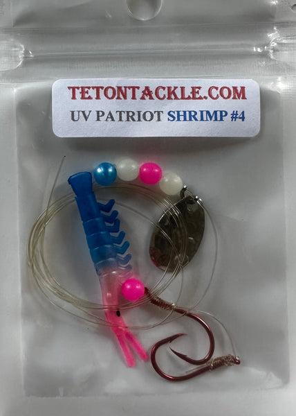 Shrimp - UV Micro Shrimp #04 - Patriot with Nickel Spinner Blade