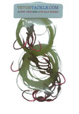 Size #4 Pre-Tied Red Sickle Hooks- 10 packs (adding this item likely won't change your shipping )