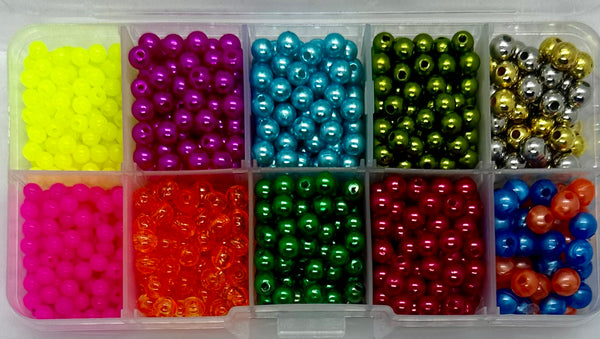 Beads - 1,000- Assorted 4,5 & 6mm Premium Bead Box-