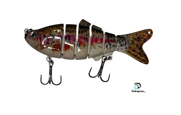 KOKOPROS® Bass Fishing Jointed Minnow Lures Multicolor 5- Pack with case.