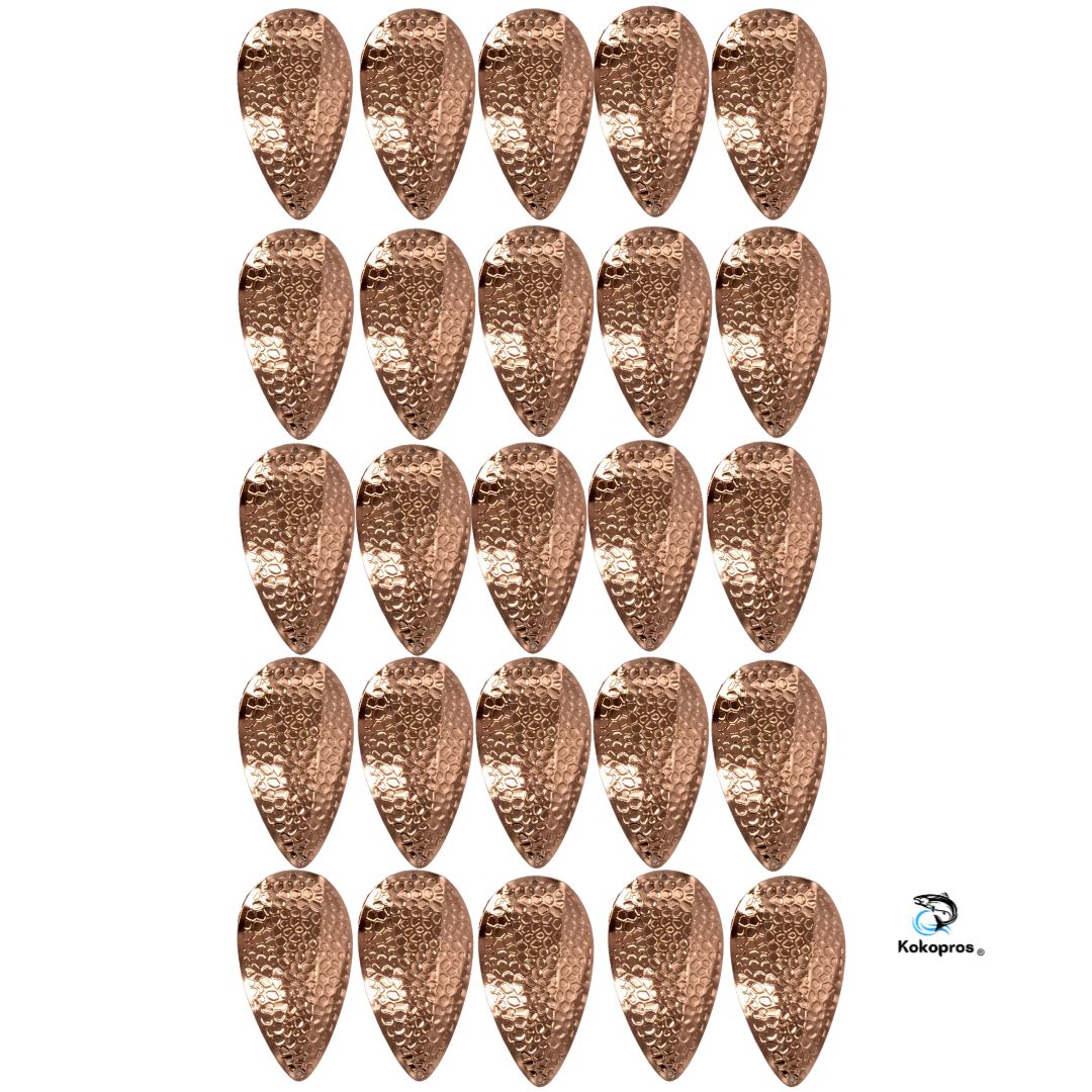 KOKOPROS® Spring Hammered copper 4-inch jet dodger blanks