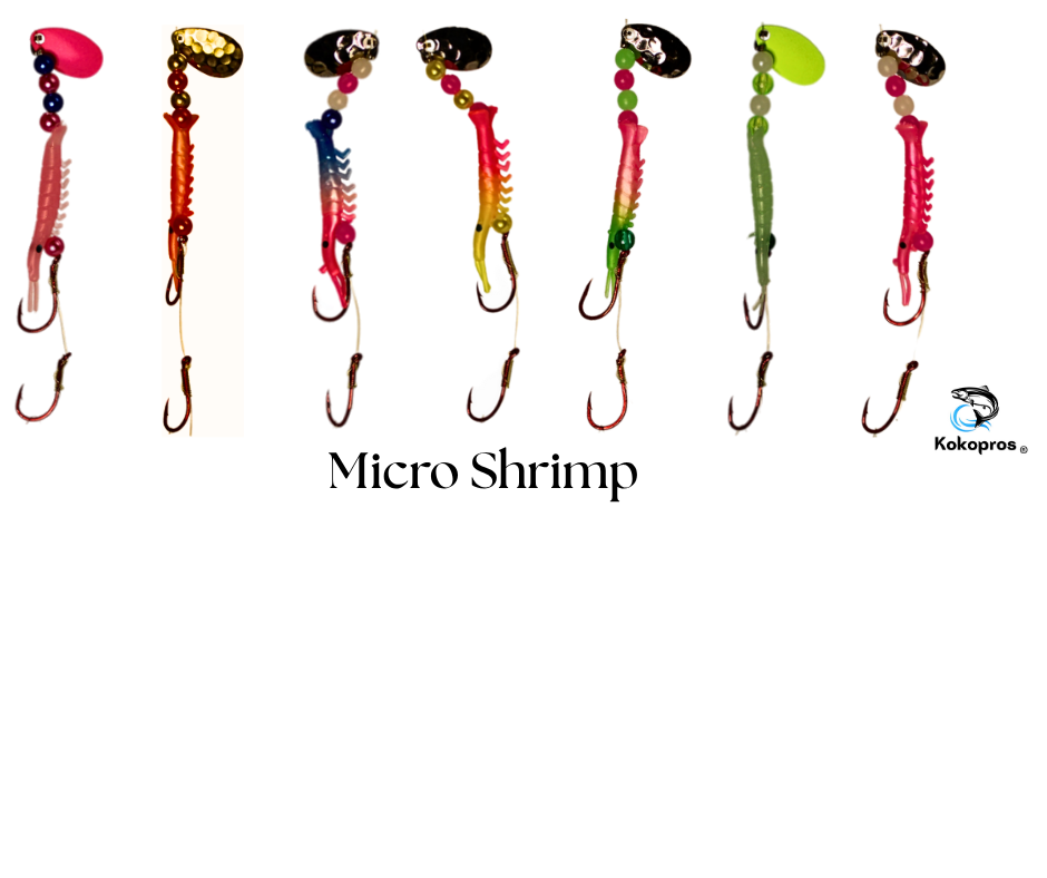 KOKOPROS® kit of 18 shrimp and hoochies, micro shrimp lineup