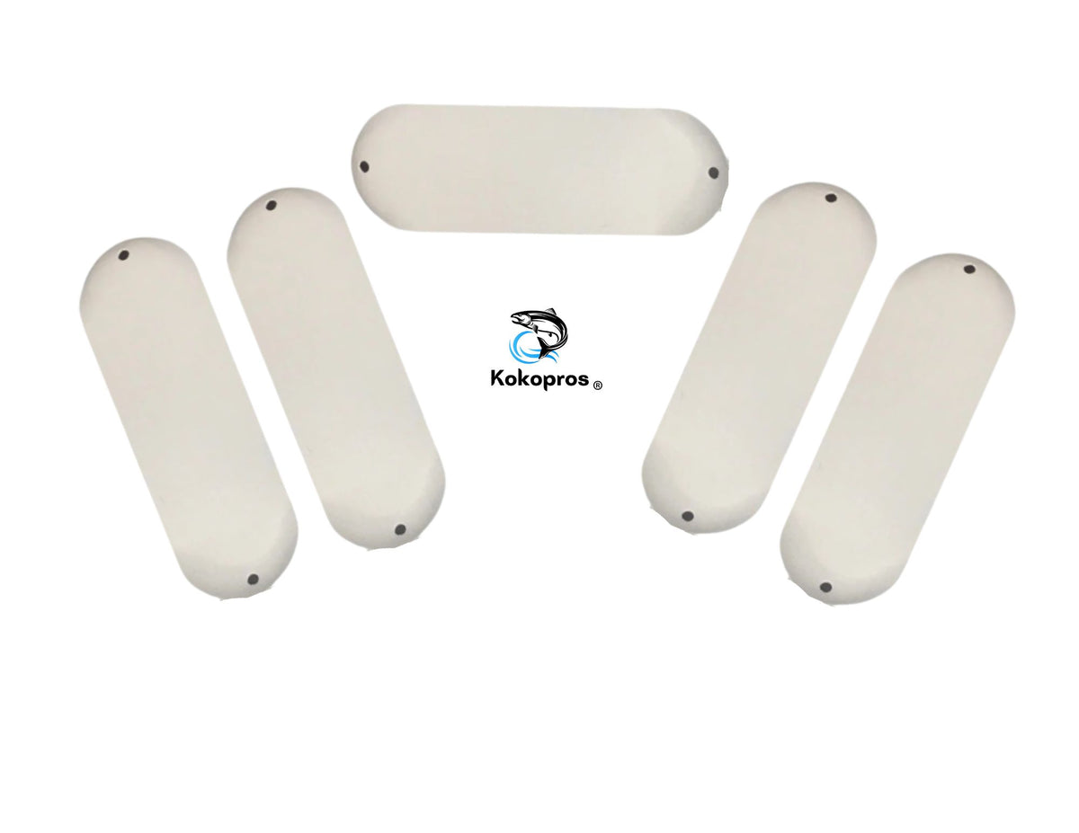KOKOPROS® white powder-coated blank skateboard dodgers, 4 3/4-inch, 5-pack