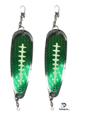KOKOPROS® chrome-plated green teardrop flashers with ladders, 5 1/2-inch, 2-pack