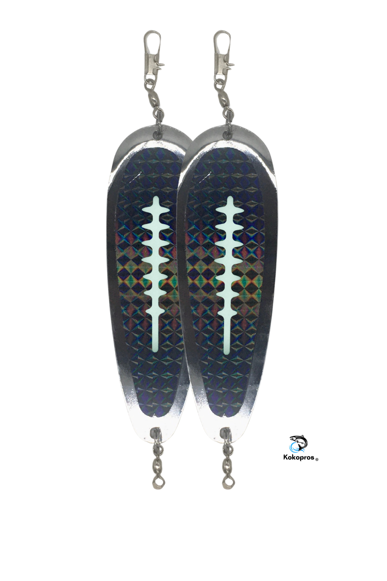 Dodger - KOKOPROS® *** Kokanee Salmon Finished Teardrop Fishing Flashers 5 ½ inch Chrome Plated 2 PK - Vibrant Colors for Enhanced Attraction - Durable & Easy to Use - ** Holographic Color Options**