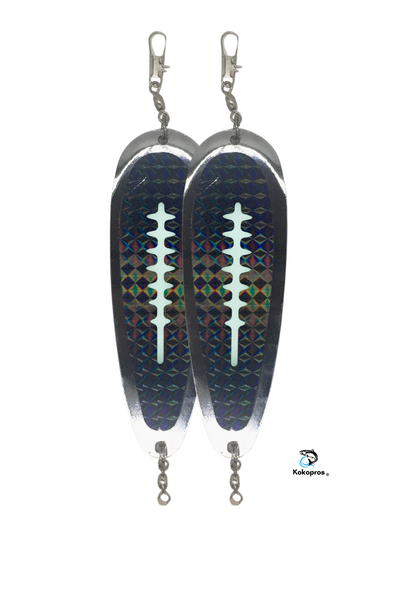 Dodger - KOKOPROS® *** Kokanee Salmon Finished Teardrop Fishing Flashers 5 ½ inch Chrome Plated 2 PK - Vibrant Colors for Enhanced Attraction - Durable & Easy to Use - ** Holographic Color Options**