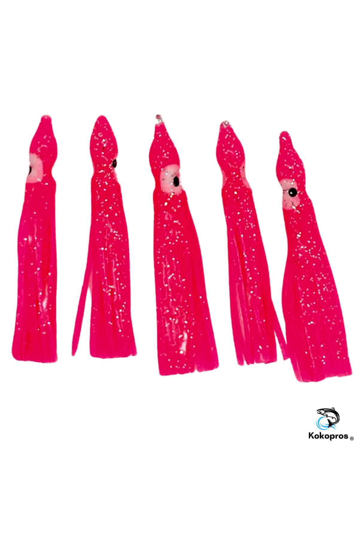 KOKOPROS® hot pink squid skirts, 6 cm, 5-pack, five skirts