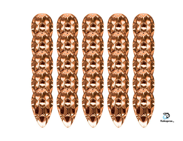 KOKOPROS® (DIMPLE) Jet Dodger Blanks -Kokanee Salmon Jet Dodger Blanks 25-Pack -   Customizable Fishing Gear for Salmon & Trout. Choose your Color (Silver, Copper, Gold)