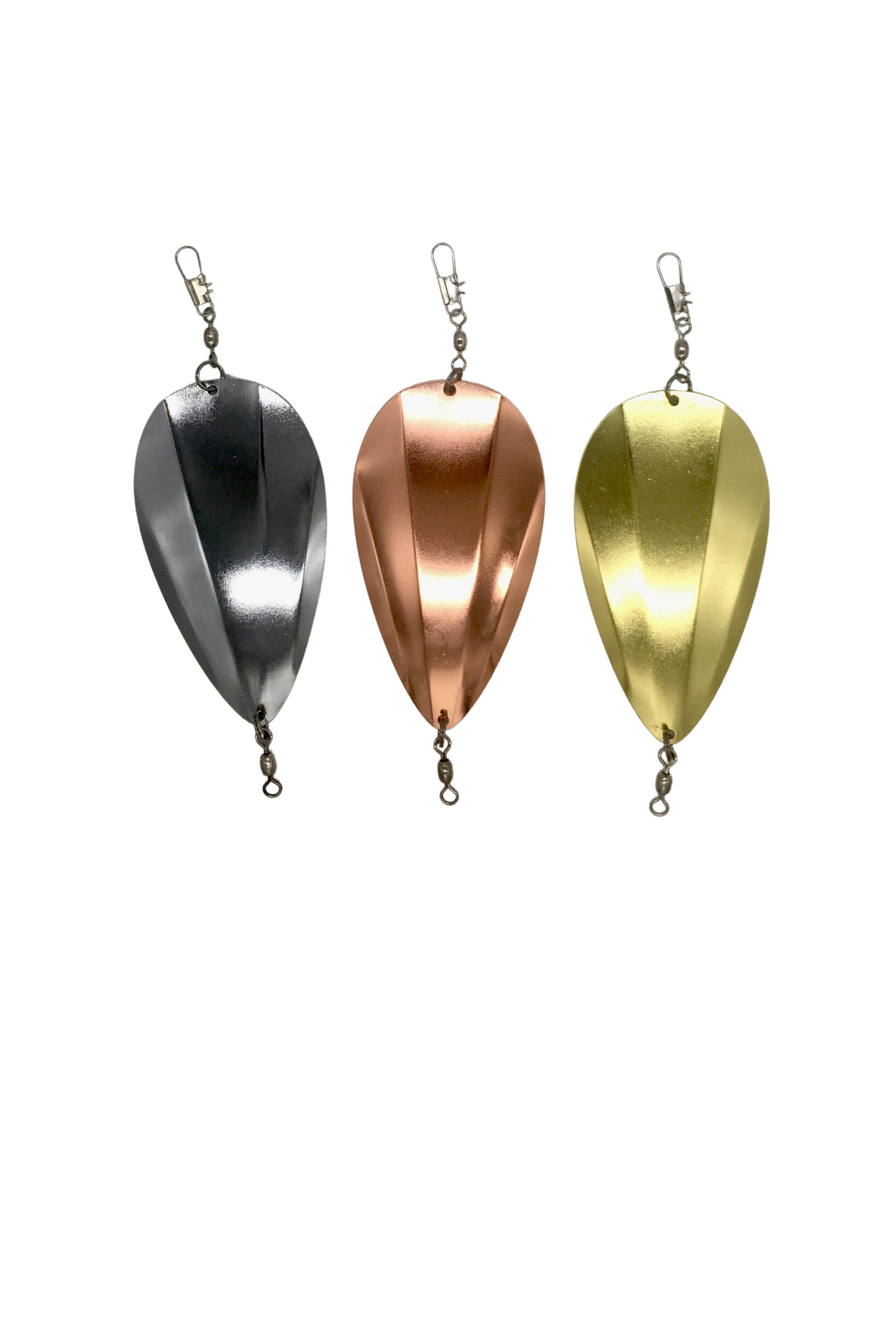 KOKOPROS ® *Kokanee Salmon Jet Trio Copper, Silver, 4 inch and Gold 4-1/2" Dodger 3-Pack - Highly Reflective Design for Effective Salmon Fishing