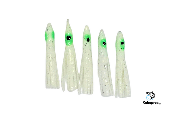 Squid skirts - KOKOPROS® 4.5 cm LUMINOUS Squid Skirts - Bright White 5-PACK