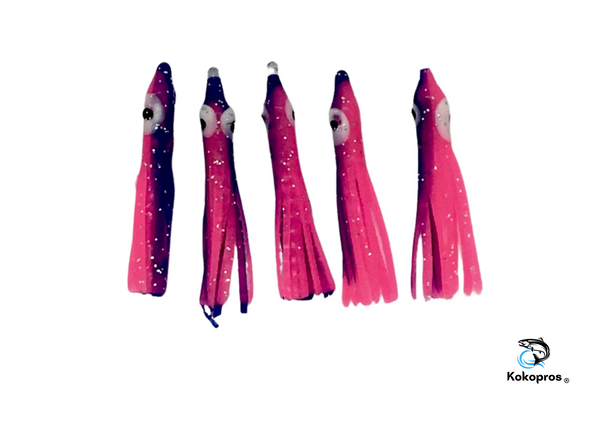 Squid skirts - KOKOPROS® 4.5 cm Pink & Purple Luminous Micro Squid Skirts (5-PACK)
