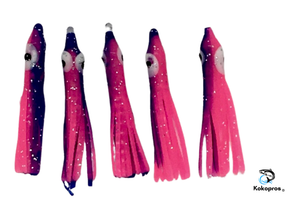 Squid skirts - KOKOPROS® 4.5 cm Pink & Purple Luminous Micro Squid Skirts (5-PACK)
