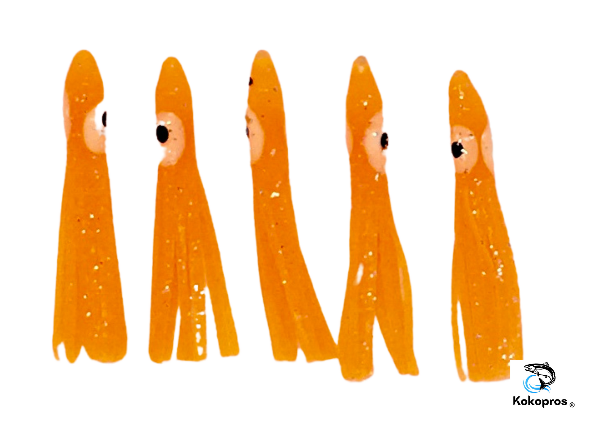 Squid skirts - KOKOPROS® 4.5 Tangerine Luminous Micro Squid Skirts (5-PACK)