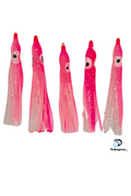 KOKOPROS® pink and white squid skirts, 6 cm, 5-pack, five skirts