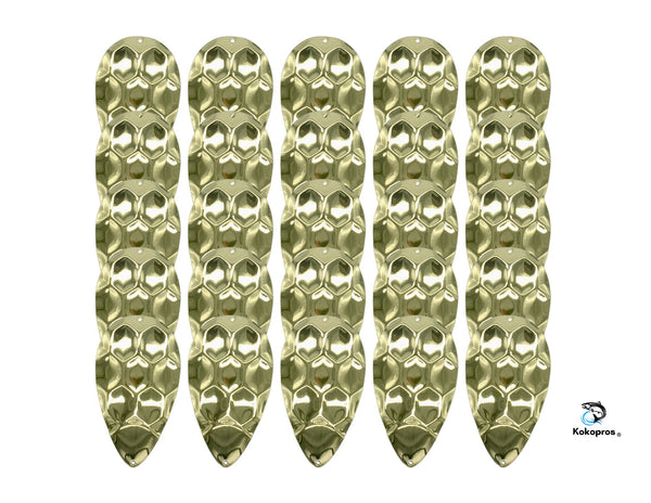 KOKOPROS® (DIMPLE) Jet Dodger Blanks -Kokanee Salmon Jet Dodger Blanks 25-Pack -   Customizable Fishing Gear for Salmon & Trout. Choose your Color (Silver, Copper, Gold)