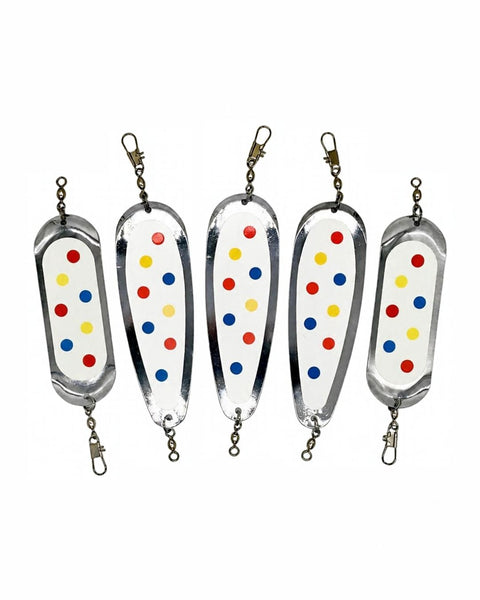 Dodger - KOKOPROS® * Finished Kokanee Salmon Hyperglow Teardrop Fishing Flasher, 5-1/2 " Length Chrome, Multicolor 5 Pack Salmon & Kokanee Fishing Tackle, Durable Metal Design