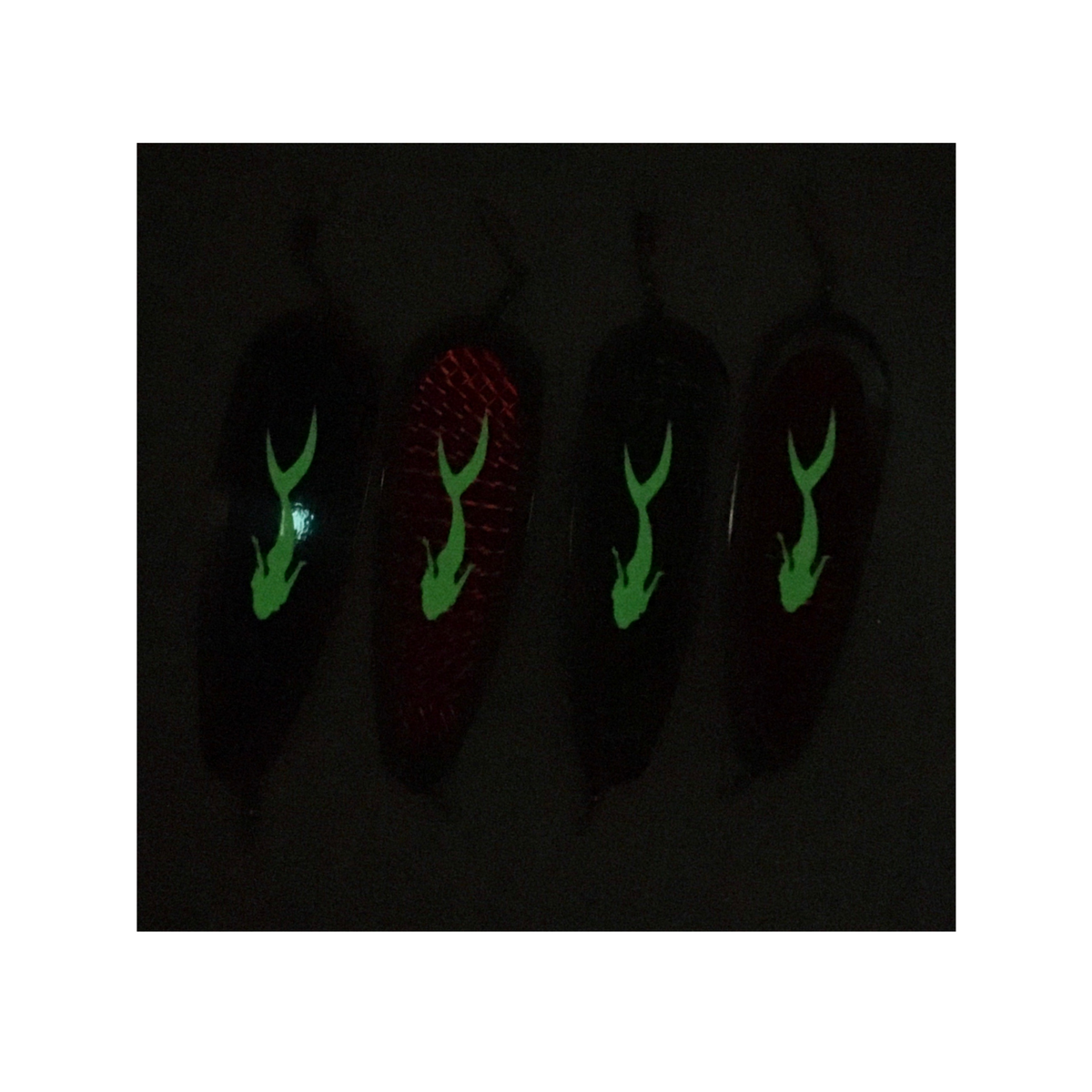 KOKOPROS® glow Lucky Mermaid teardrop dodgers, 5 1/2-inch, 4-pack, alternate view
