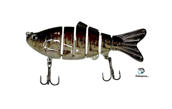 KOKOPROS® Bass Fishing Jointed Minnow Lures Multicolor 5- Pack with case.