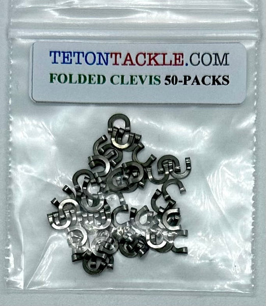 Clevis - FOLDED CLEVIS Size #1- PACK OF 50 ( Perfect for smaller Spinner Blades)