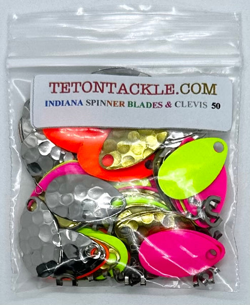 Spinner blades - 50 Assorted Indiana Spinner Blades w/ Folded Clevis Normally $13.95 *on Sale $11.95