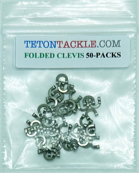 Clevis - FOLDED CLEVIS Size #1- PACK OF 50 ( Perfect for smaller Spinner Blades)