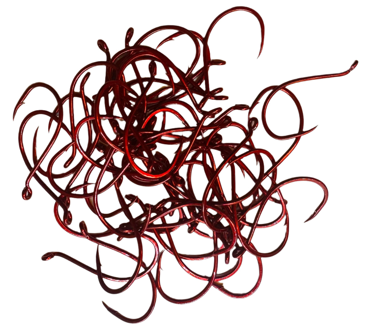 KOKOPROS® 4/0 red octopus hooks, 50-pack, pile, alternate view