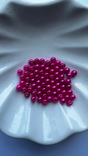 Beads - 50- Shiny Pink 5mm Beads- (Perfect Pink Color for Kokanee and Trout)