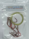 Size #2 Pre-tied Red Sickle Hooks- 5 pack