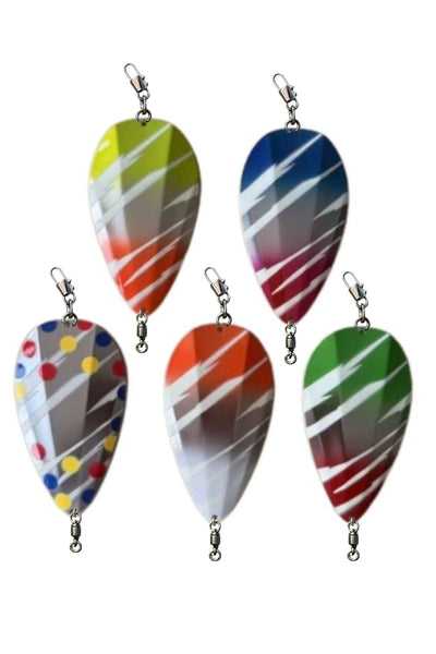 KOKOPROS® Jet Squadron 5 PK New painted Jet Dodgers 4 1/2-inch 5- Pack for Salmon Fishing
