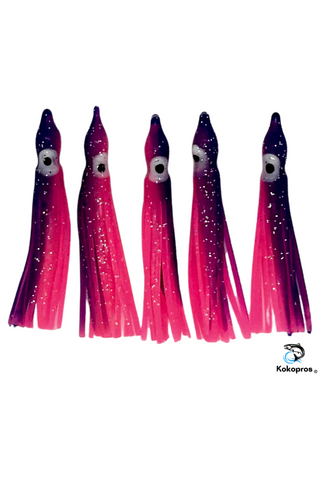 Squid skirts - Regular 6 cm  Purple and Pink Squid Skirts (5-PACK)