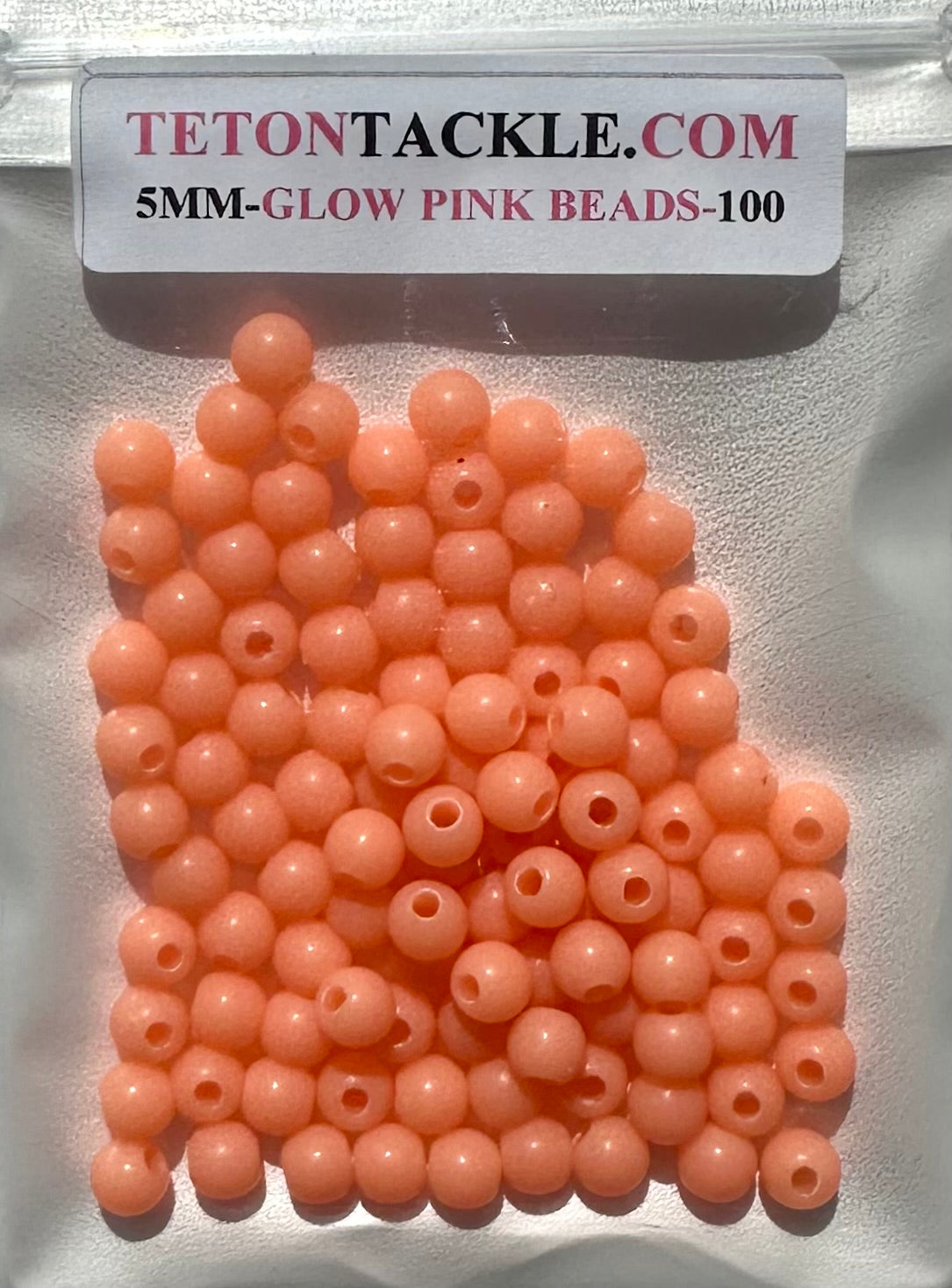 Beads - (5mm) Pink Glow beads -- (100 Pack)