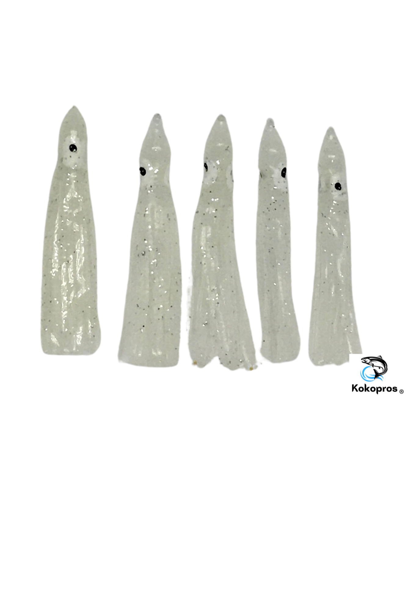 Squid skirts - KOKOPROS® 6cm LUMINOUS Squid Skirts - #7 Ghost White (5-PACKS)