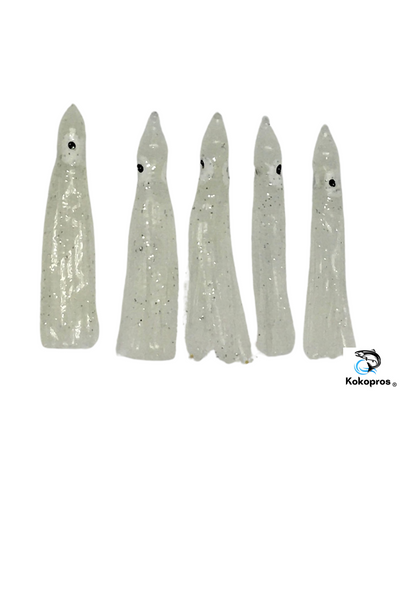Squid skirts - KOKOPROS® 6cm LUMINOUS Squid Skirts - #7 Ghost White (5-PACKS)