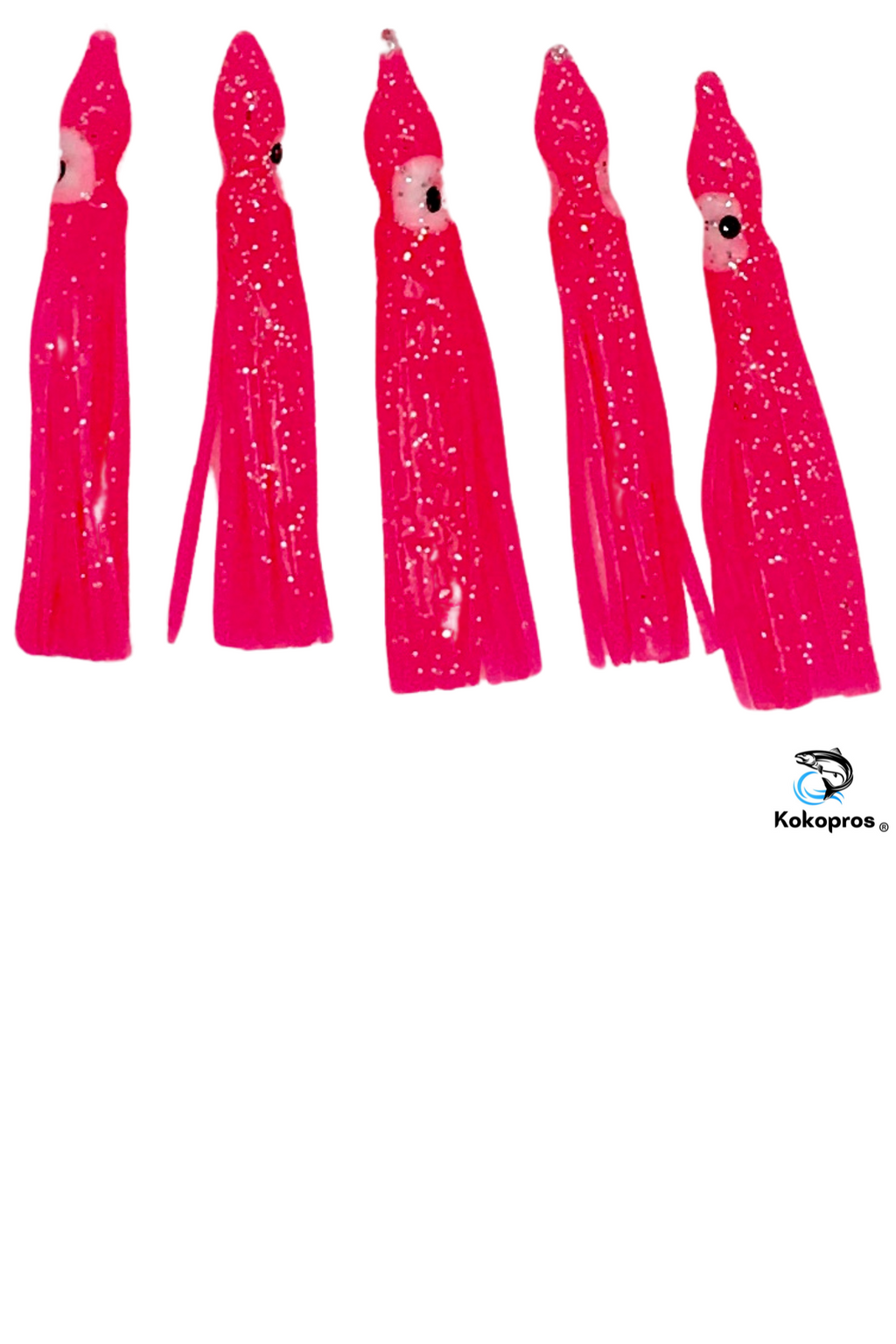 KOKOPROS® hot pink squid skirts, 6 cm, 5-pack
