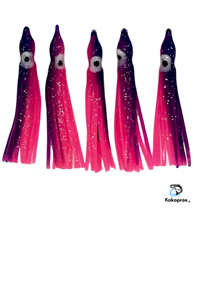 Squid skirts - KOKOPROS® Regular 6 cm Purple and Pink Squid Skirts (5-PACK)