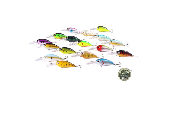 TRIBASS™ 10 cm Crankbait Fishing Lure Multicolor 18 Pack w/case