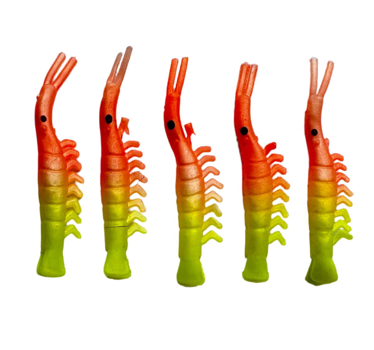 KOKOPROS® UV dyed kokanee shrimp #7, orange and yellow, 4.5 cm, 5-pack, alternate view